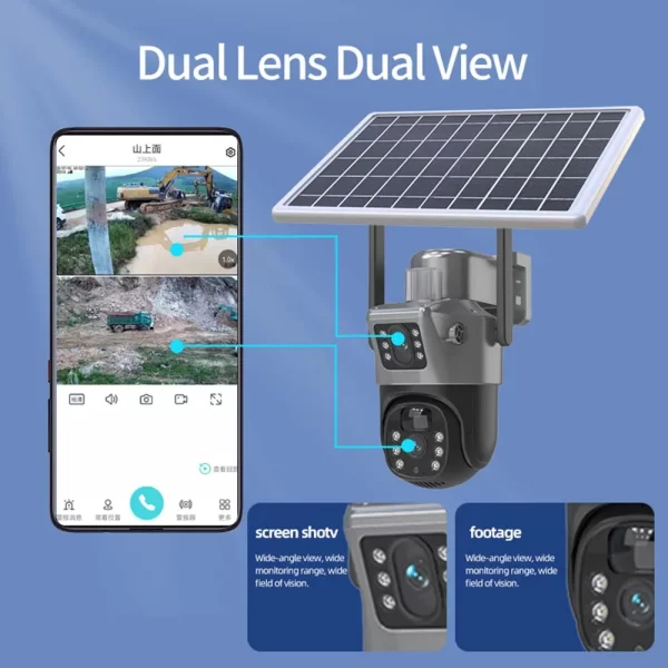 8MP 4K WiFi Solar Camera Outdoor Wireless CCTV Surveillance Camera With Solar Panel - Image 5