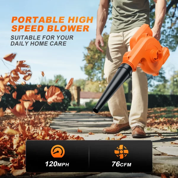 2-in-1 Cordless Leaf Blower With Vacuum & Mulcher - High-Power Electric Lawn Tool - Image 2