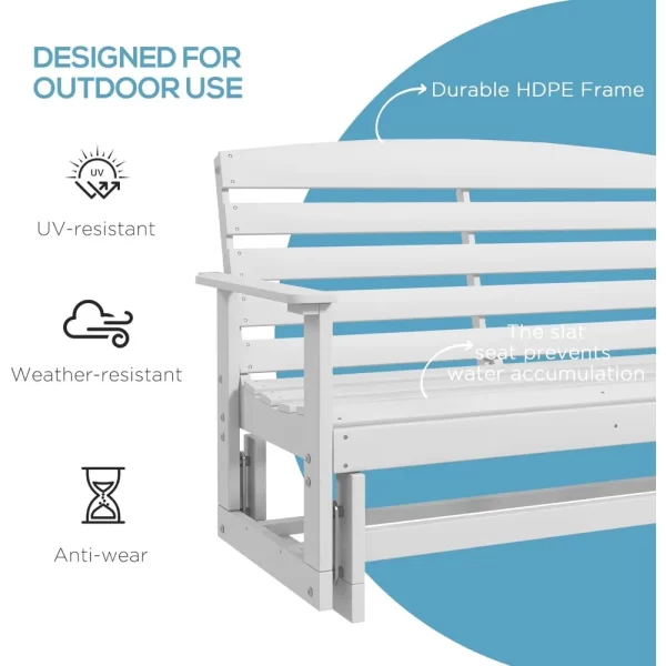 2-Person Outdoor Glider Bench Patio Double Swing Rocking Chair - Image 6