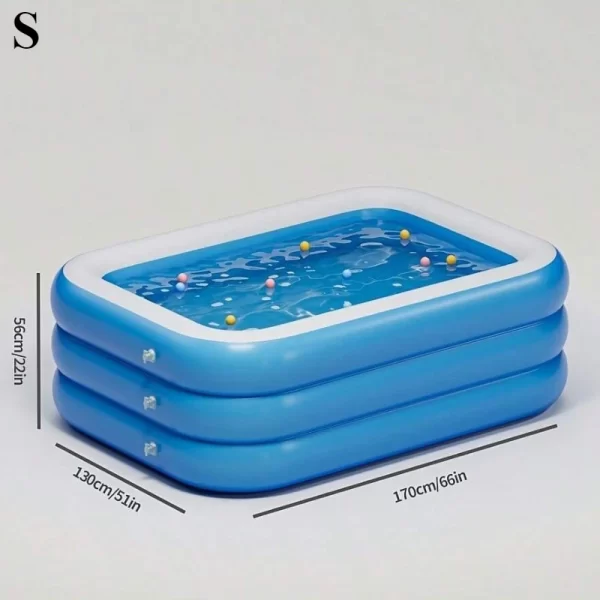 Three Ring Raised and Thickened Single Bottom Square Family Inflatable Swimming Pool - Image 7