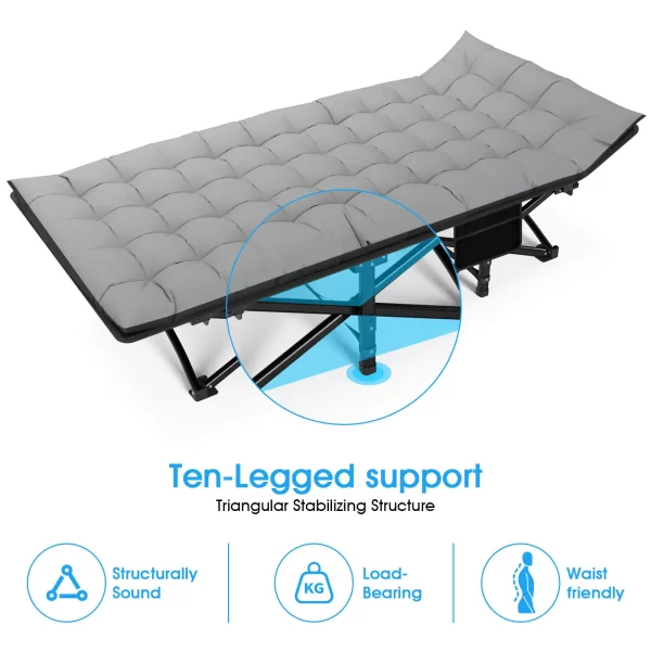 Folding Camping Cot Camp Cots Portable Heavy Duty Outdoor - Image 4