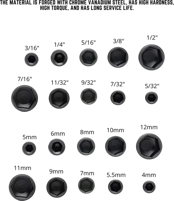 9pcs/set 5mm-13mm Hex Sockets Sleeve Nozzles Nut Driver Set - Image 3