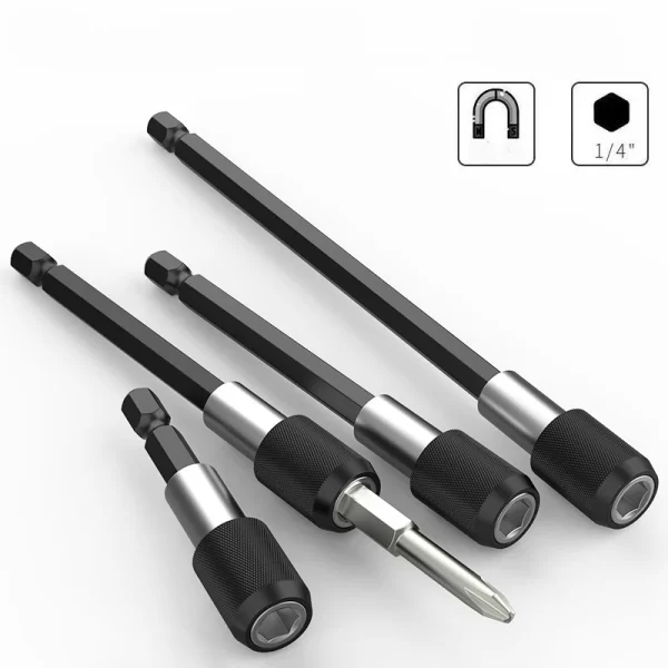 1PC/2PCS/3PCS 1/4 Inch Quick Hex Shank Release Magnetic Electric Screwdriver Extension Bit Holder