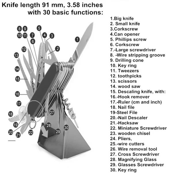 30 Basic Functions Folding military survival knives - Image 11