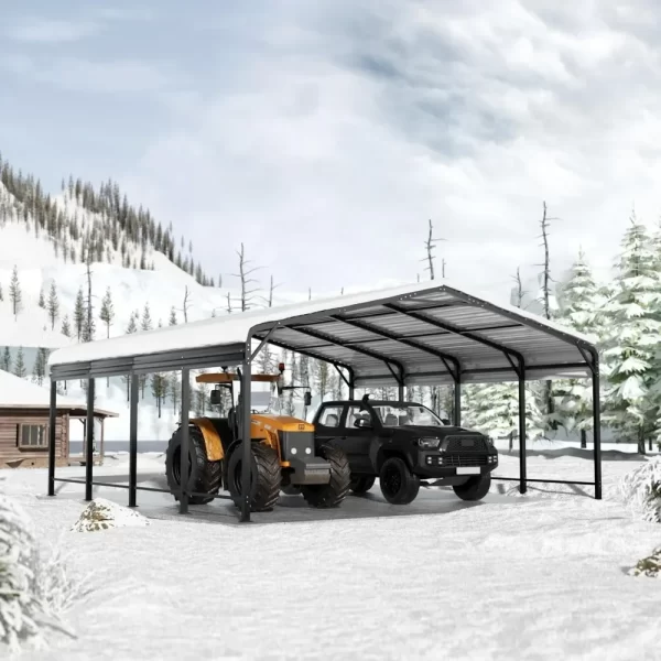 20x20 FT Metal Carport with Heavy Duty Carport Canopy - Image 9