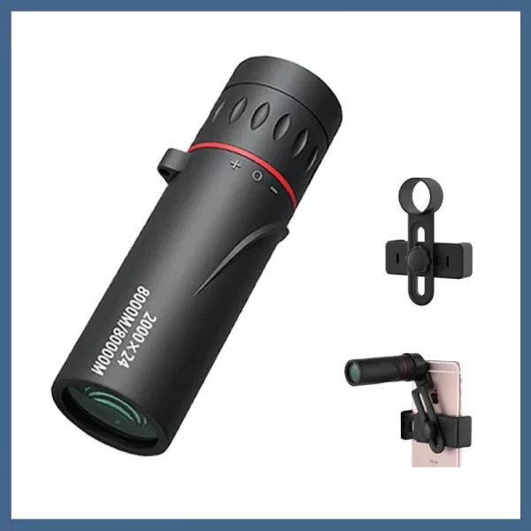 2000x24 HD Monocular Telescope Mini Portable Mobile Phone Telescope with Holder - Image 8