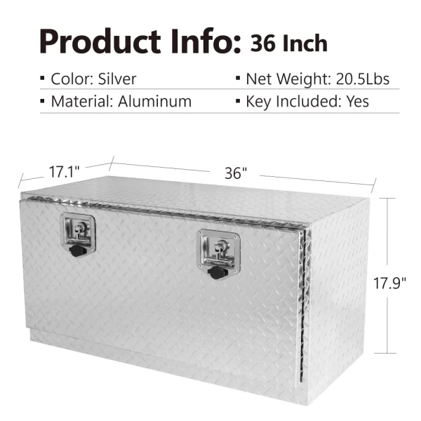 36 inch,24 inch,30 inch,18 inch, Heavy Duty Black Aluminum Tread Tool Box - Image 57