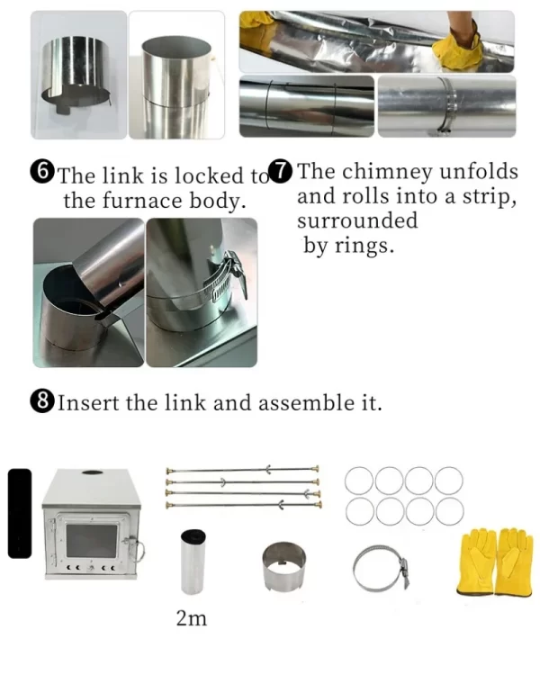 Foldable  Tent Stove Lightweight, Charcoal Fire Wood Burning Outdoor Camping - Image 9