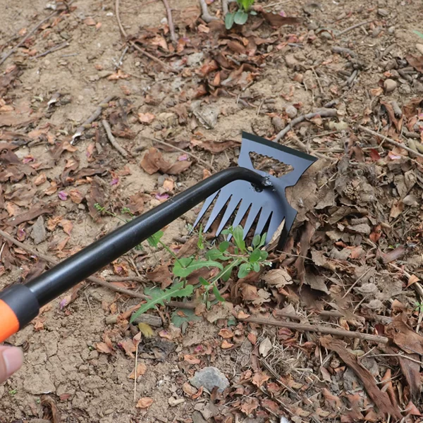 Metal Weed Cleaning Shovel 2 In 1 Garden Rake Stainless Steel - Image 3