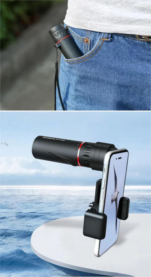 2000x24 HD Monocular Telescope Mini Portable Mobile Phone Telescope with Holder - Image 12