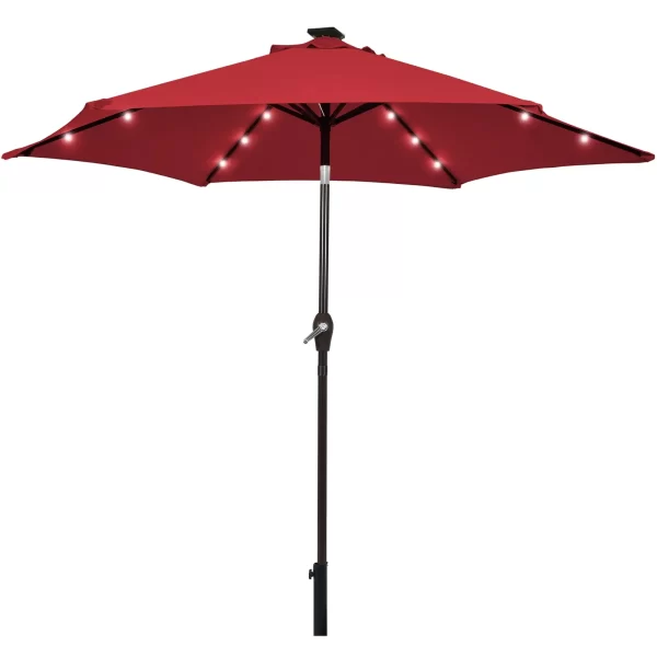 9ft Patio Umbrella with Solar LED Lights, Crank & Tilt - Image 5