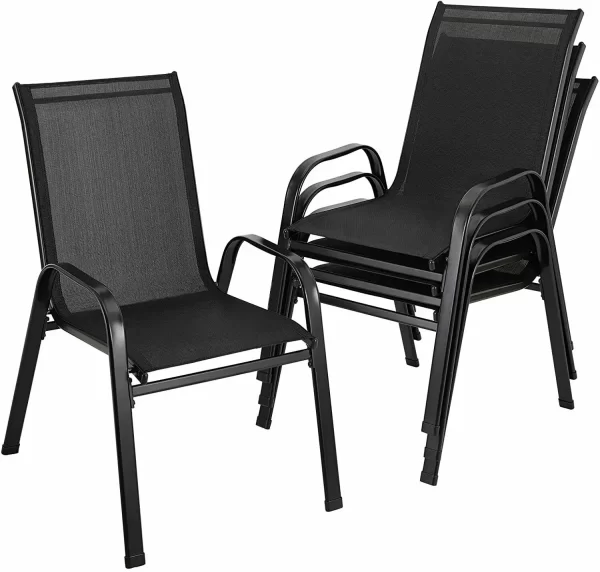 4PCS Garden Chairs Steel-iron+Teslin Fabric Folding High Back Balcony Chair - Image 10