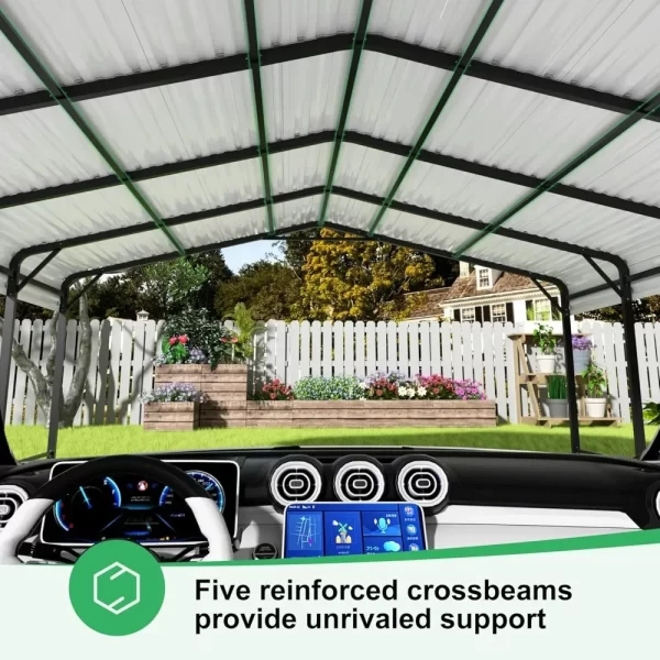 20x20 FT Metal Carport with Heavy Duty Carport Canopy - Image 10