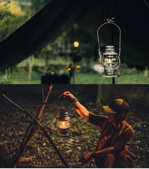 ThousWinds Railroad Camping Lantern Outdoor Lights Emotion Vintage Kerosene Oil Lamp - Image 42