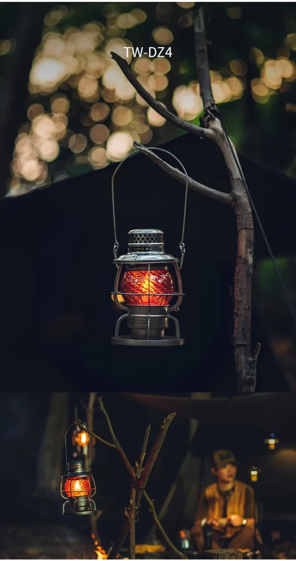 ThousWinds Railroad Camping Lantern Outdoor Lights Emotion Vintage Kerosene Oil Lamp - Image 43