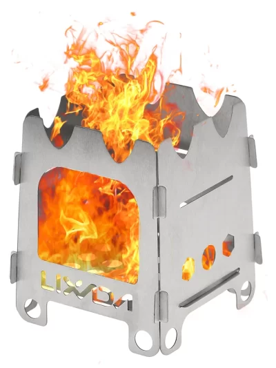 Lixada Titanium Outdoor Camping Stove Portable Ultralight Folding Wood Stove