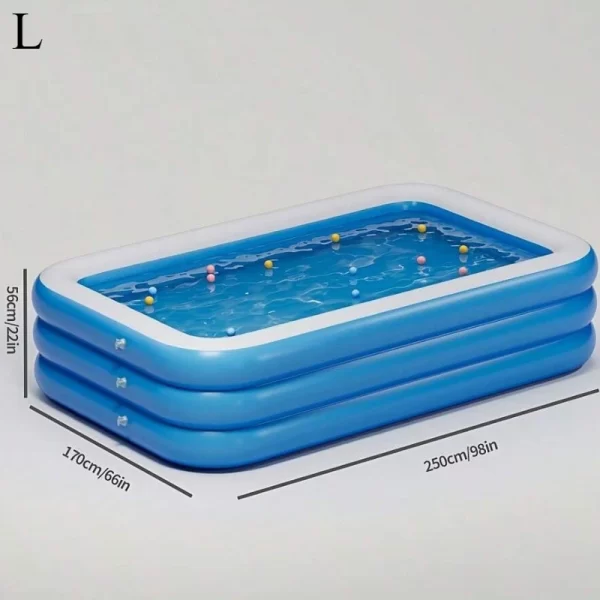Three Ring Raised and Thickened Single Bottom Square Family Inflatable Swimming Pool - Image 9