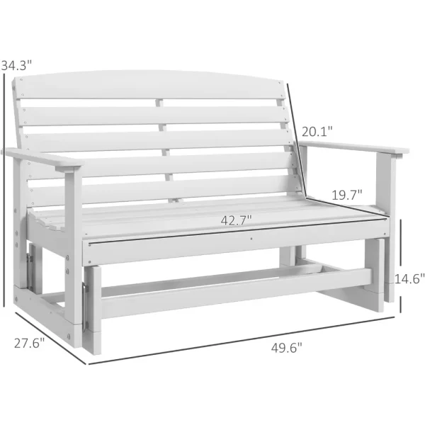 2-Person Outdoor Glider Bench Patio Double Swing Rocking Chair - Image 3
