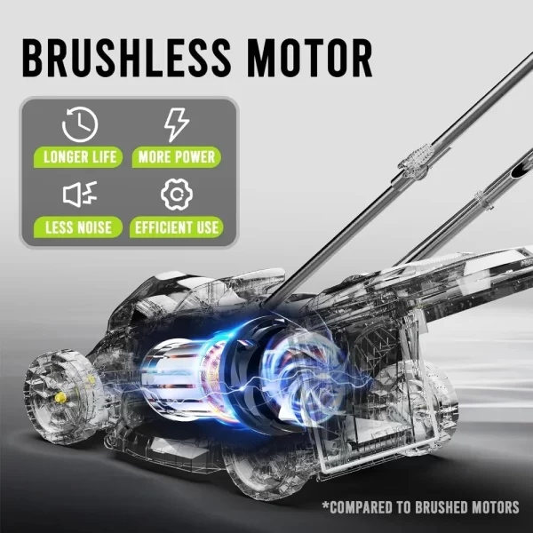 13.2” Electric Lawn Mower for Small Yards - 2-in-1 Compact 21V 4.0Ah Battery & Charger Included, - Image 4
