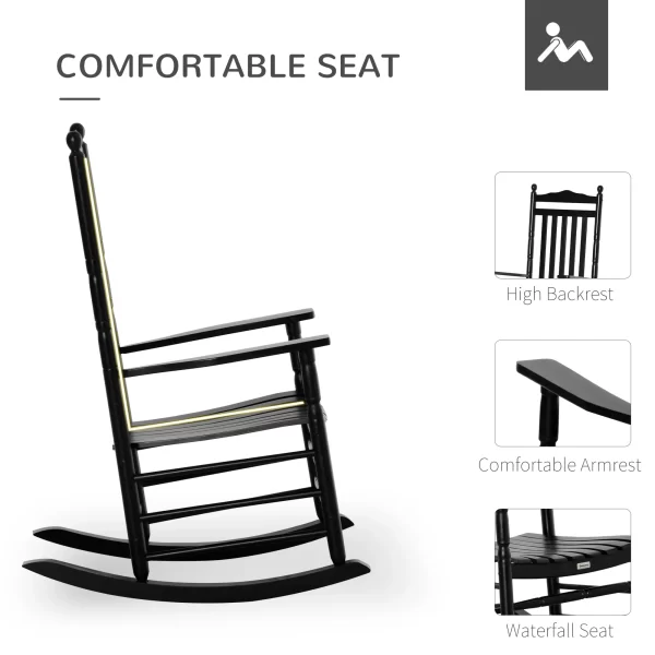 Wooden Rocking chair Traditional Porch Rocker for Outdoor Indoor - Image 11