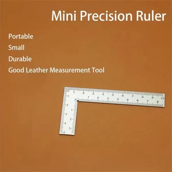 Mini Stainless Steel L-Shaped Double-Sided Precision Scale Ruler - Image 2