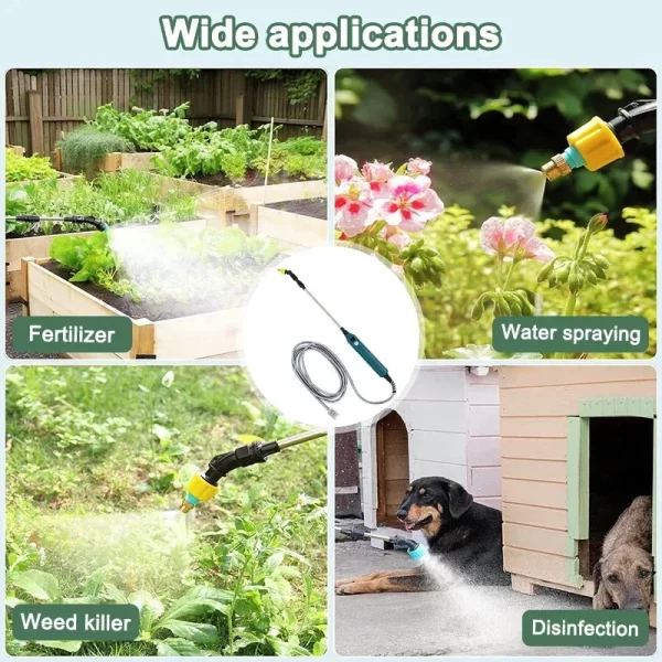 2400mAh Portable Electric Sprayer Wand Irrigation Tool 3 Mist Nozzles - Image 12
