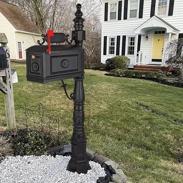 Post Mailbox Combination Stratford Heavy Duty Postal Mail Box Cast Aluminum - Image 10