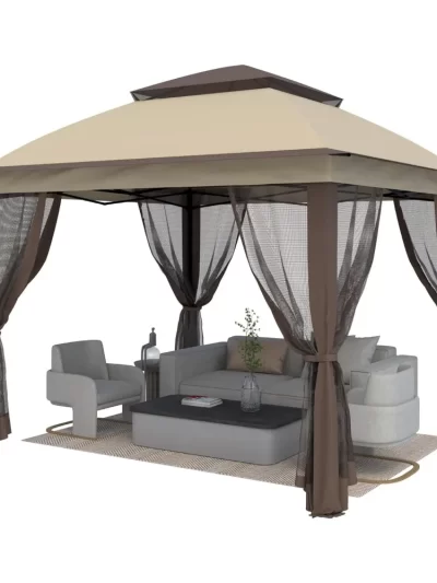 11'X11' Gazebo Pop Up with 4 Sidewalls Mosquito Netting