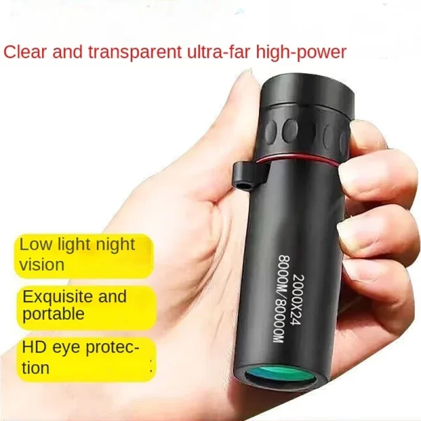 2000x24 HD Monocular Telescope Mini Portable Mobile Phone Telescope with Holder - Image 3