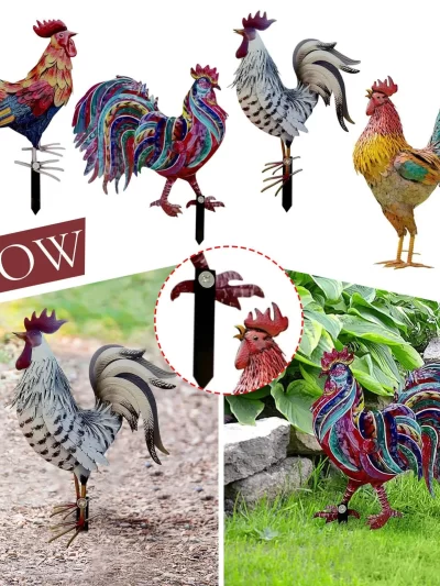 Resin Patriotic Rooster Statue