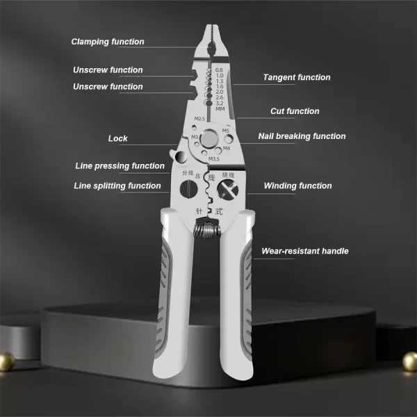 3pcs Professional Electricians Hand Tools Cable Stripping Pliers Multifunction Electrician Screwdriver - Image 3