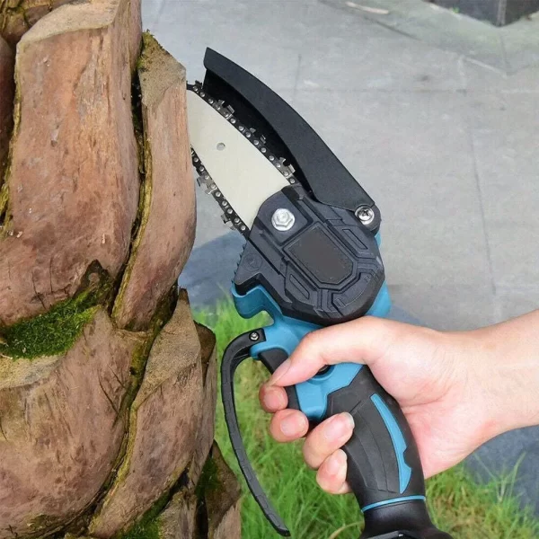 800 Watt Electric Mini Chain Saw, 4-Inch Handheld Cordless Cutter - Image 4