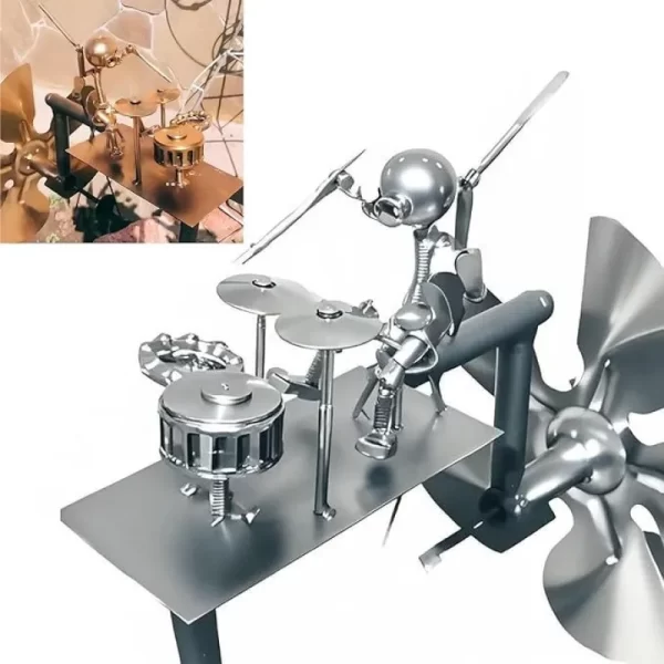 Metal Wind Spinner Metal Drummer Windmill Statue Decorative Wind Power - Image 7