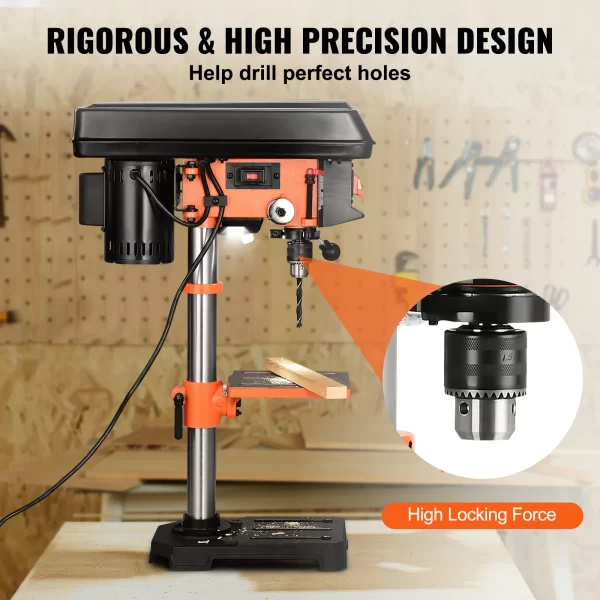SucceBuy Tabletop Drill Press 3.2Amp 120V 5 Speed Settings 10'' Swing - Image 3