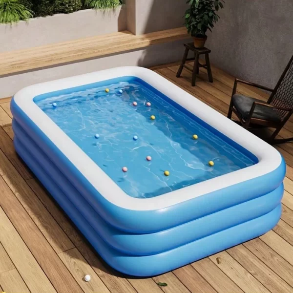 Three Ring Raised and Thickened Single Bottom Square Family Inflatable Swimming Pool - Image 3