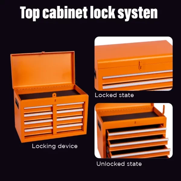 Tool Chest, 5-Drawer Rolling Tool Storage Cabinet with Detachable Top Tool Box - Image 2