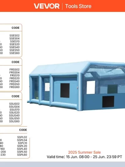 SucceBuy Inflatable Paint Booth Inflatable Spray Booth with Powerful Blowers and Air Filter System