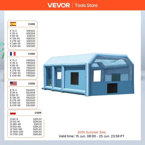 SucceBuy Inflatable Paint Booth Inflatable Spray Booth with Powerful Blowers and Air Filter System