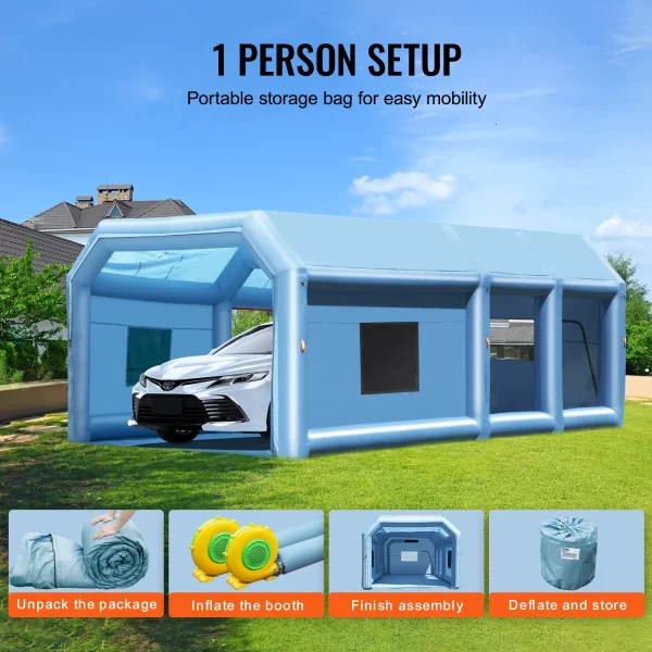 SucceBuy Inflatable Paint Booth Inflatable Spray Booth with Powerful Blowers and Air Filter System - Image 6