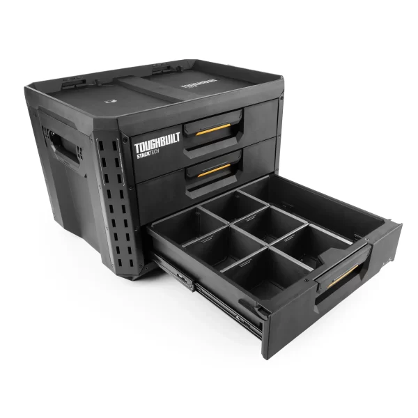 TOUGHBUILT TB-B1-D-70-3 STACKTECH Drawer Black Tool Box - Image 12