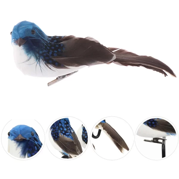 1PC Artificial Feather Bird Garden Floral Decoration Bird Foam Feather Products Fake Sparrow - Image 6