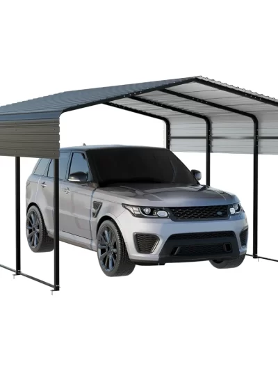 10x15 FT Metal Carport with Heavy Duty Metals Frame & Galvanized Steel Roof