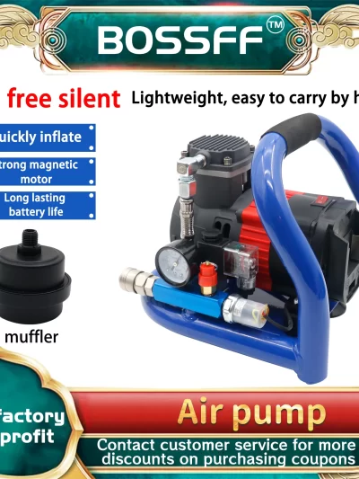 BOSSFF 21V Portable Air Compressor with Pressure Gauge Car Tire Pump