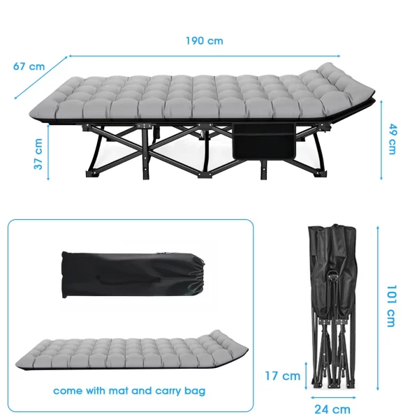 Folding Camping Cot Camp Cots Portable Heavy Duty Outdoor - Image 6