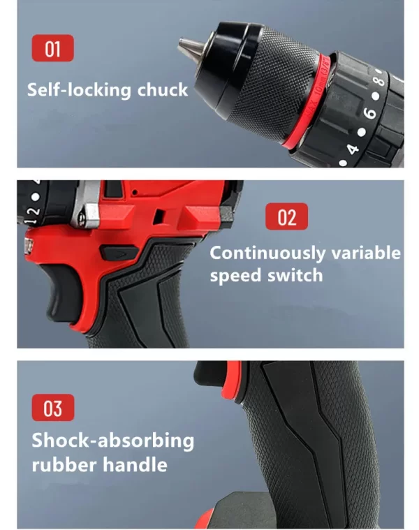 For Milwaukee 18V/20V Battery Cordless Impact Drill Brushless Electric Drill 20+3 Torque Hammer - Image 8