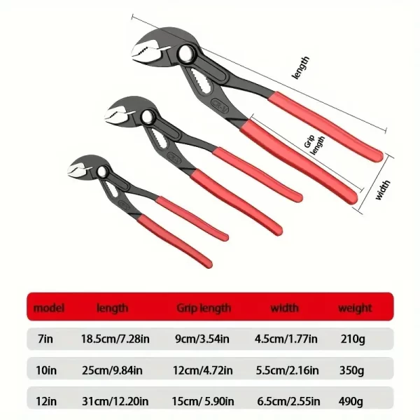 7"/10"/12" Quick-Release Water Pipe Clamp Pliers - Image 6