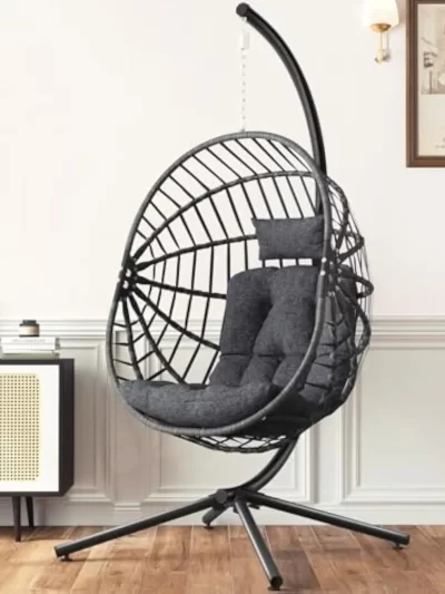 Outdoor Egg Chair with Stand, Hanging Egg Swing Chair