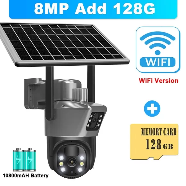8MP 4K WiFi Solar Camera Outdoor Wireless CCTV Surveillance Camera With Solar Panel - Image 10
