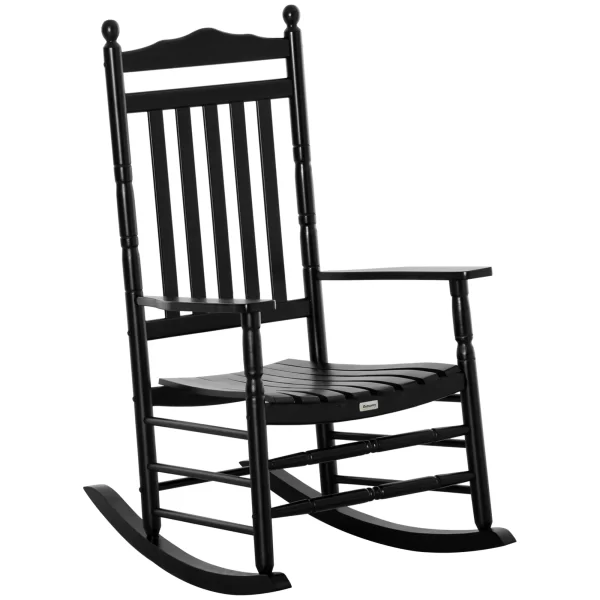 Wooden Rocking chair Traditional Porch Rocker for Outdoor Indoor - Image 4