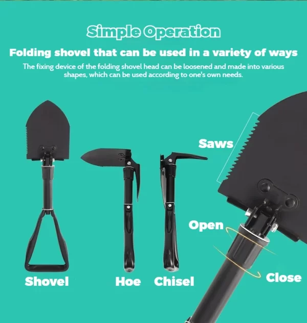 1pc Multifunctional Folding Shovel Survival Spade - Image 9